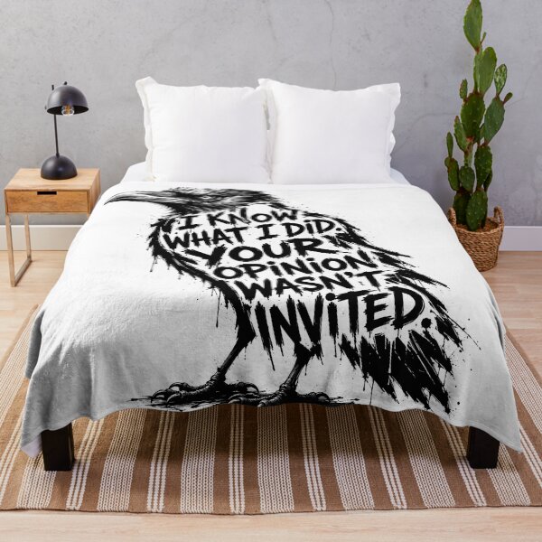 Item preview, I Know What I Did Your Opinion Wasn't Invited — Dark Raven Gothic Savage Quote Design designed and sold by AbderraimArt.