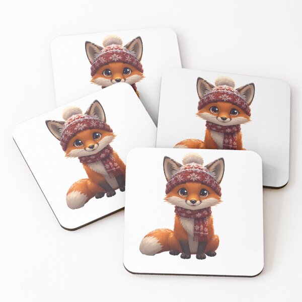 Item preview, Cute Winter Fox Christmas – Cozy Snow Fox with Hat & Scarf Art Print ?❄️ designed and sold by Spoofy Don`t fit in. Stand out.