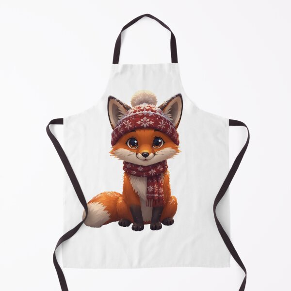Item preview, Cute Winter Fox Christmas – Cozy Snow Fox with Hat & Scarf Art Print ?❄️ designed and sold by CozyAnimalArt.