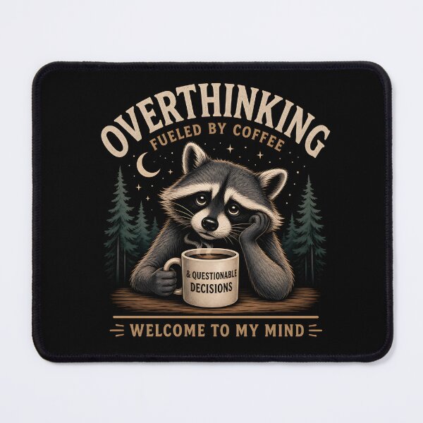 Item preview, Overthinking Fueled By Coffee And Questionable Decisions designed and sold by Stikaro.