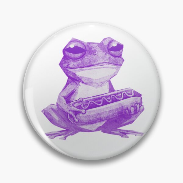 Item preview, Grumpy Frog Holding Hot Dog designed and sold by kinpirks.