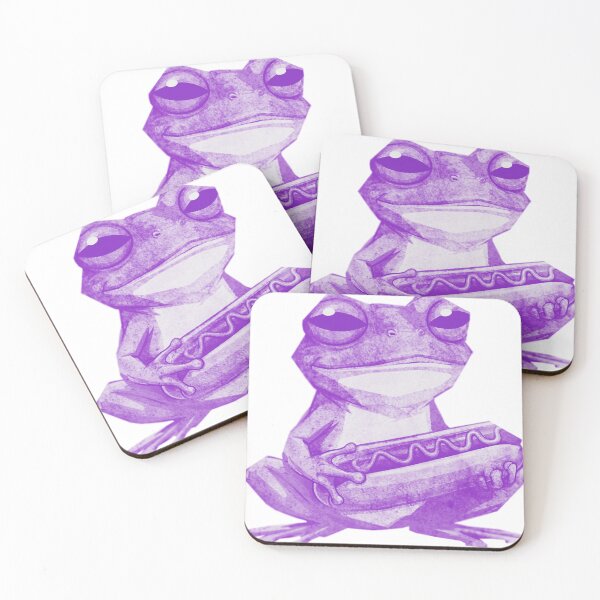 Item preview, Grumpy Frog Holding Hot Dog designed and sold by kinpirks.