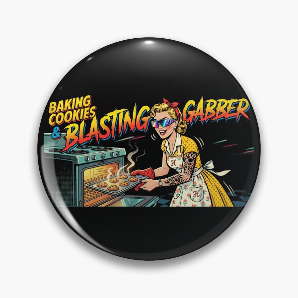 Item preview, Baking Cookies Blasting Gabber Retro Pop Art designed and sold by SPAZE-Typo.