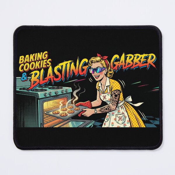 Item preview, Baking Cookies Blasting Gabber Retro Pop Art designed and sold by SPAZE-Typo.