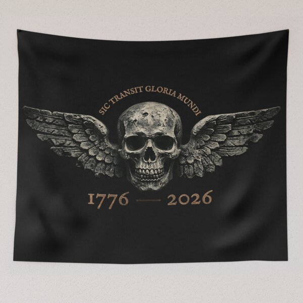 Item preview, Dark 1776 to 2026 US Semiquincentennial Winged Skull T-Shirt designed and sold by DarkOriginArts.