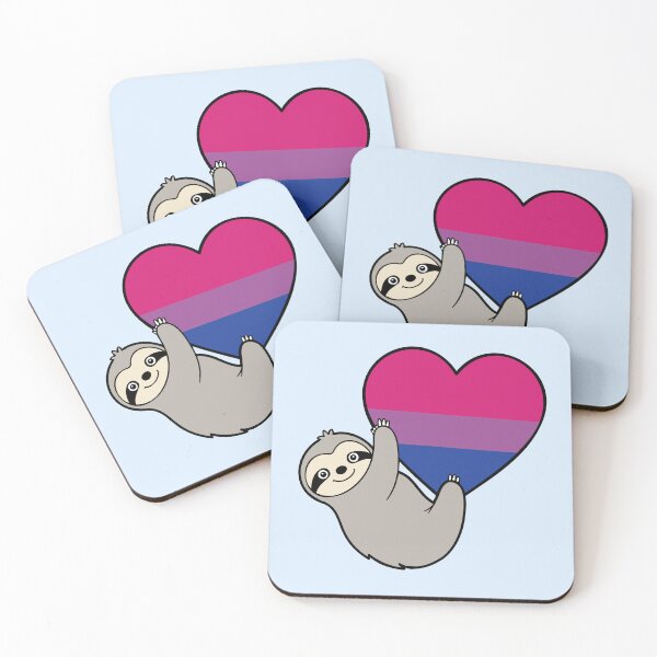 Item preview, Bisexual Pride Sloth Hugging Heart – LGBTQ+ Pride Design designed and sold by Cannaxes Studio.