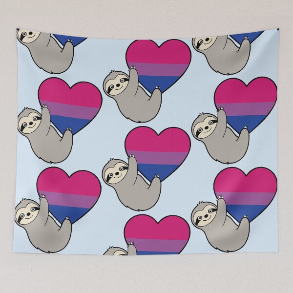 Item preview, Bisexual Pride Sloth Hugging Heart – LGBTQ+ Pride Design designed and sold by Cannaxes Studio.