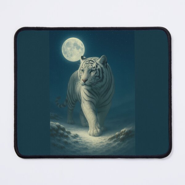 Item preview, Moonlit White Tiger Fantasy Art designed and sold by ManJiangHong.