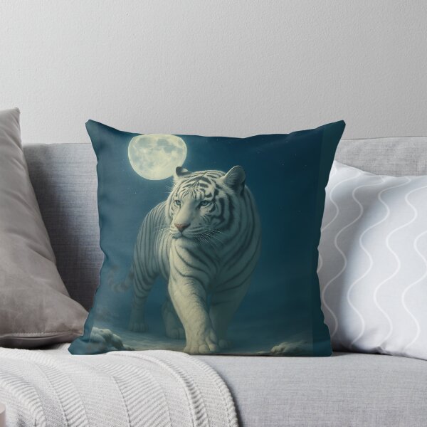 Item preview, Moonlit White Tiger Fantasy Art designed and sold by ManJiangHong.
