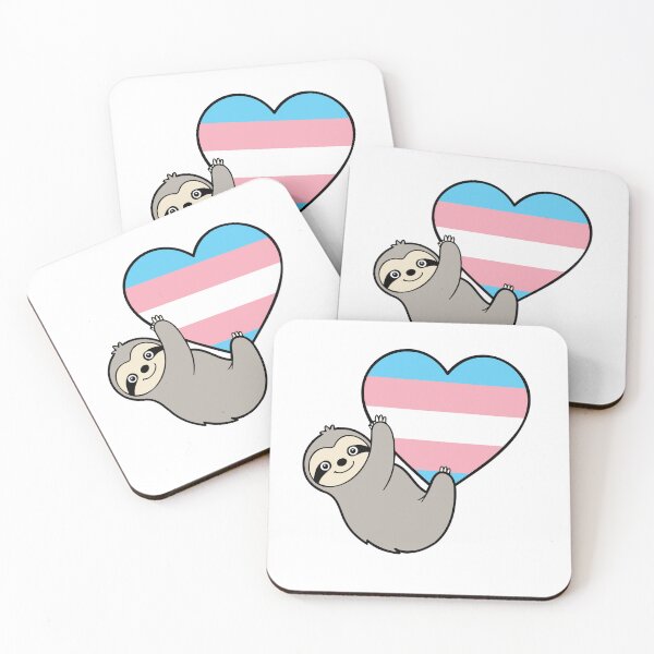 Item preview, Trangender Pride Sloth Hugging Heart – LGBTQ+ Pride Design designed and sold by Cannaxes Studio.