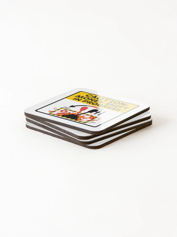 Thumbnail 4 of 5, Coasters (Set of 4), The Money Shift - Sim Racing Humor designed and sold by GarageGraphics.