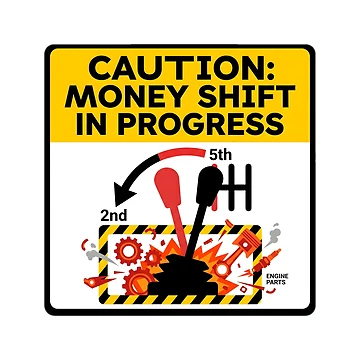 Artwork thumbnail, The Money Shift - Sim Racing Humor by GarageGraphics