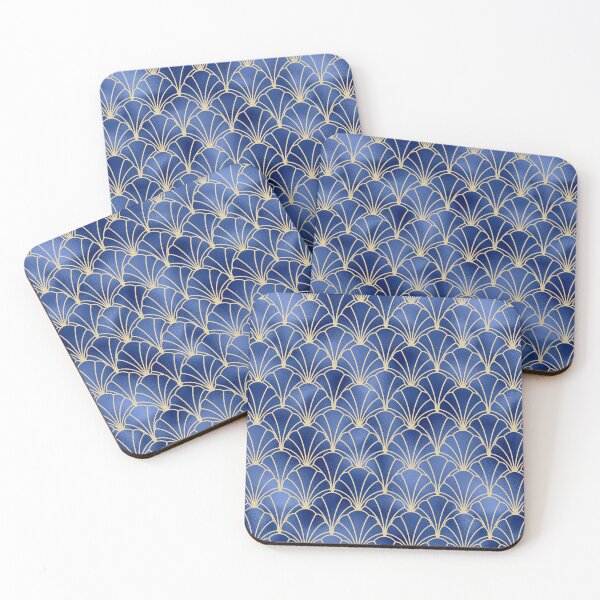 Item preview, Art Deco Blue Ombre And White Trendy Pattern designed and sold by DEC02.