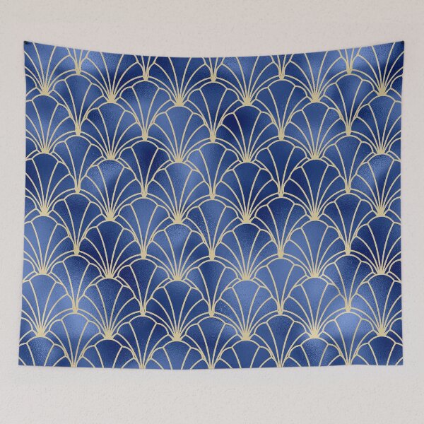 Item preview, Art Deco Blue Ombre And White Trendy Pattern designed and sold by DEC02.
