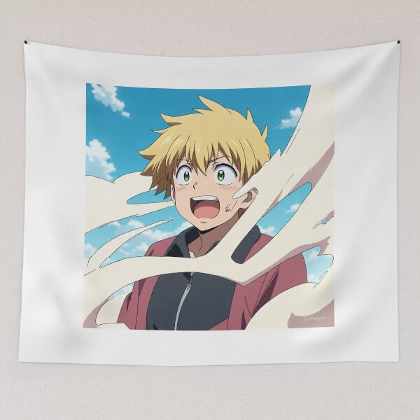 Item preview, Bright Anime Hero Smile – Energetic Fantasy Character Art designed and sold by RushVibeWear.