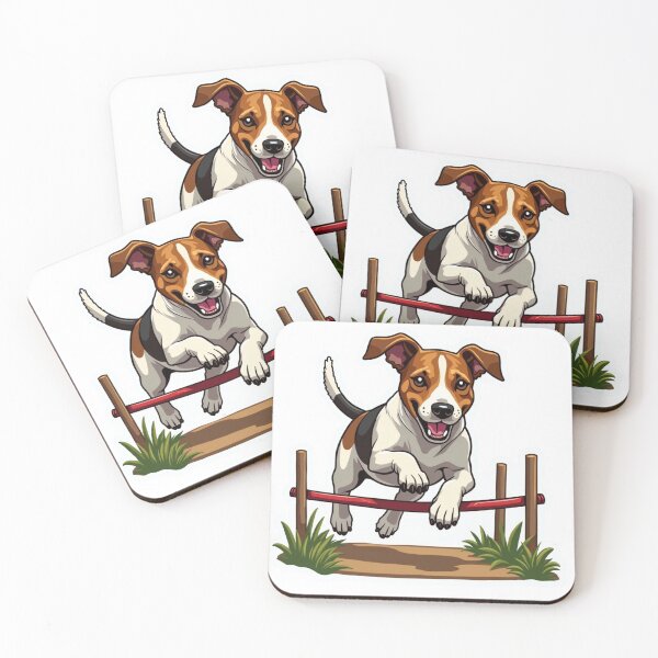Item preview, Jack Russell Terrier corriendo a través de obstáculos designed and sold by Prints by Mat.