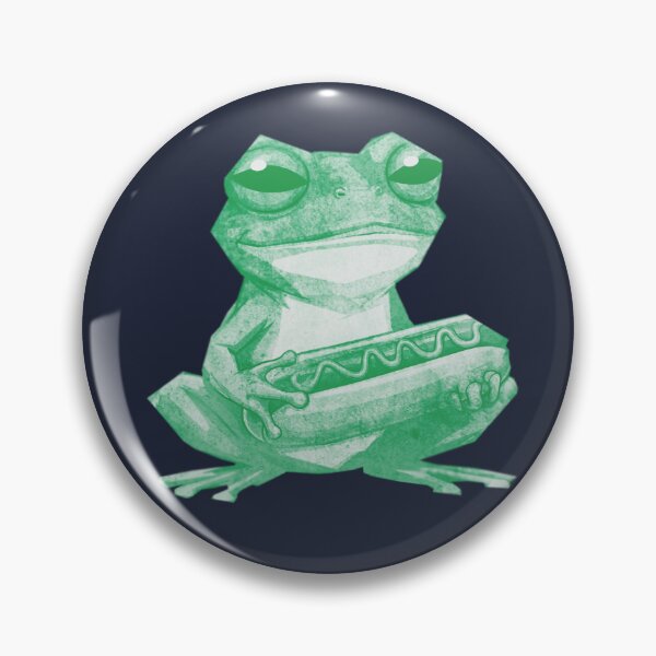 Item preview, Grumpy Frog Holding Hot Dog designed and sold by kinpirks.