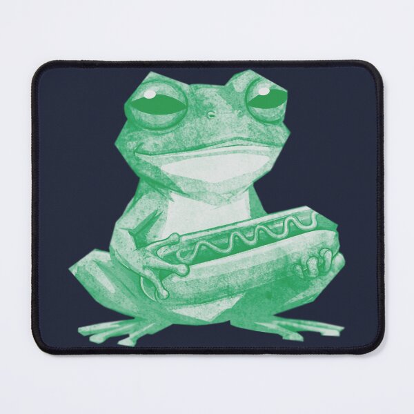 Item preview, Grumpy Frog Holding Hot Dog designed and sold by kinpirks.