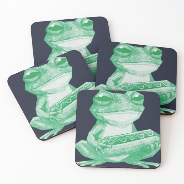 Item preview, Grumpy Frog Holding Hot Dog designed and sold by kinpirks.