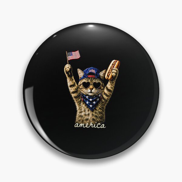 Item preview, Patriotic Cool Cat 4th of July American Flag and Hot Dog designed and sold by Methahshop.