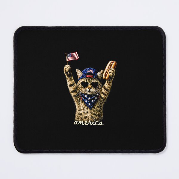 Item preview, Patriotic Cool Cat 4th of July American Flag and Hot Dog designed and sold by Methahshop.