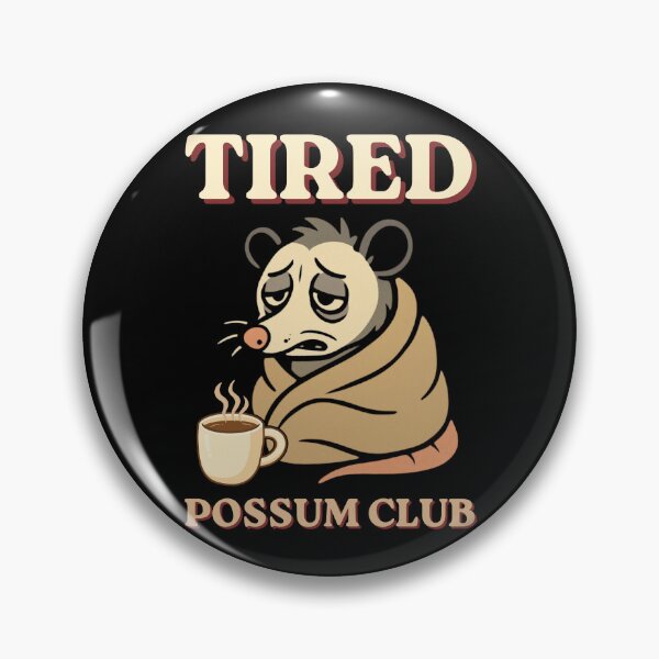 Item preview, Tired Possum Club Funny Coffee Lover Cartoon Animal Design designed and sold by NicheBloom.