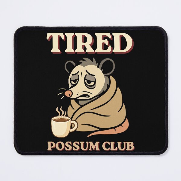 Item preview, Tired Possum Club Funny Coffee Lover Cartoon Animal Design designed and sold by NicheBloom.