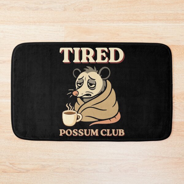 Item preview, Tired Possum Club Funny Coffee Lover Cartoon Animal Design designed and sold by NicheBloom.