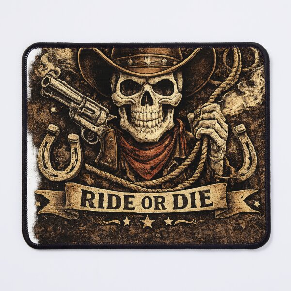 Item preview, Ride Or Die Cowboy Skull – Vintage Western Outlaw Design designed and sold by UrbanPrintVibes.