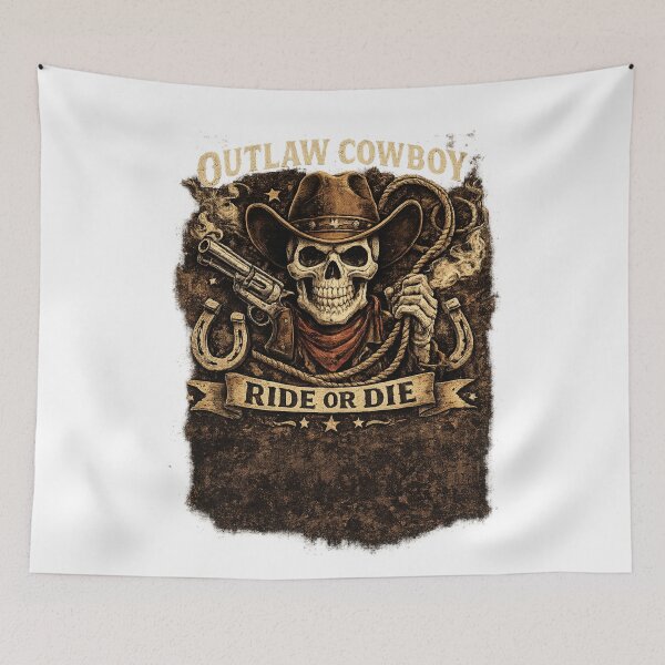Item preview, Ride Or Die Cowboy Skull – Vintage Western Outlaw Design designed and sold by UrbanPrintVibes.