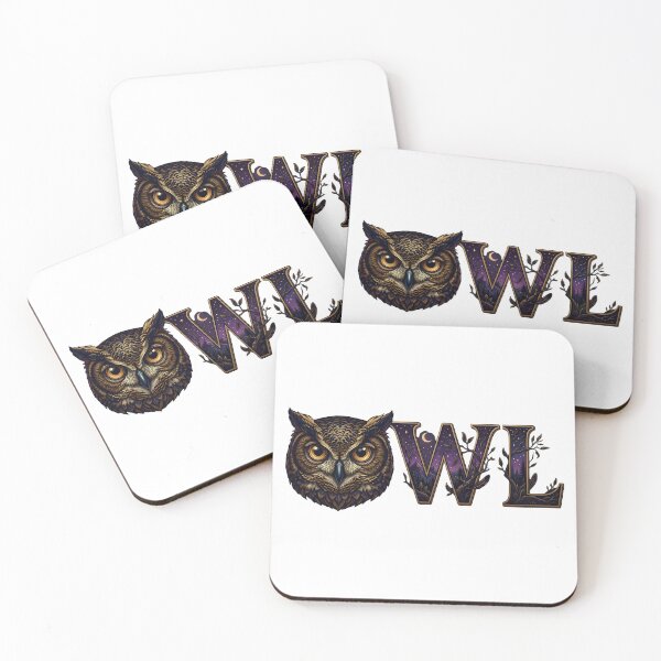 Item preview, OWL Wildlife Typography Night Wisdom Mystery Nature Wall Art designed and sold by Presshue.