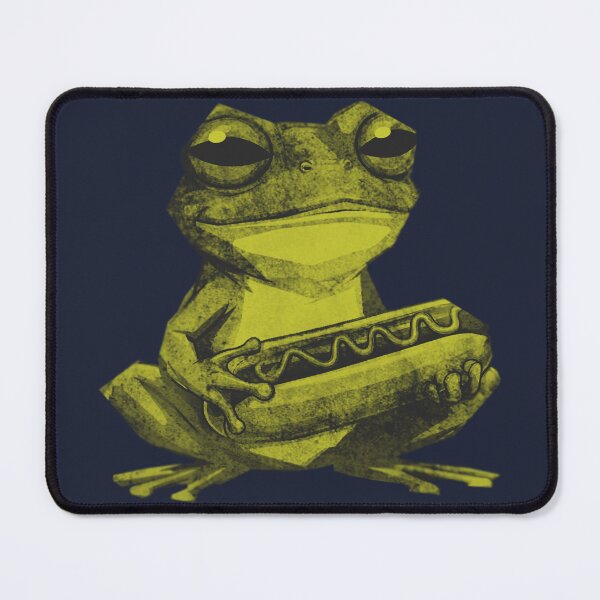 Item preview, Grumpy Frog Holding Hot Dog designed and sold by kinpirks.