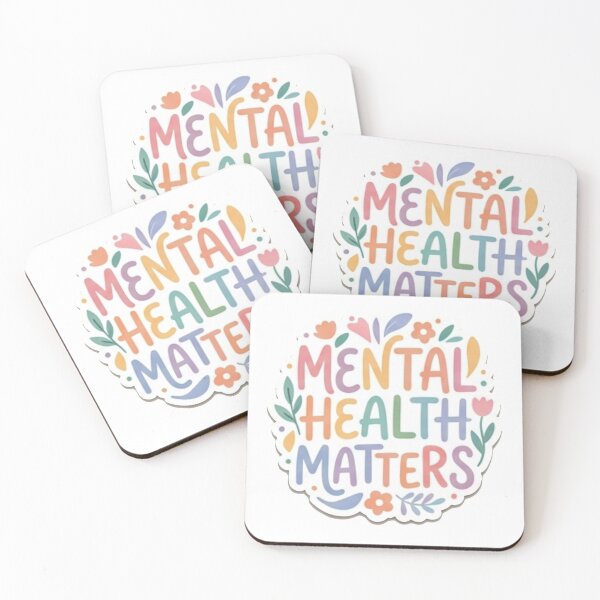 Item preview, Mental Health Matters Cute Colorful Floral Positive Quote designed and sold by Rehnair.