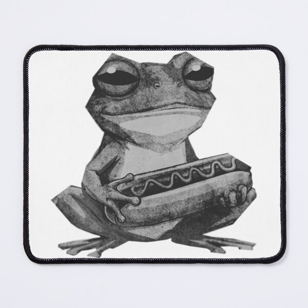 Item preview, Grumpy Frog Holding Hot Dog designed and sold by kinpirks.