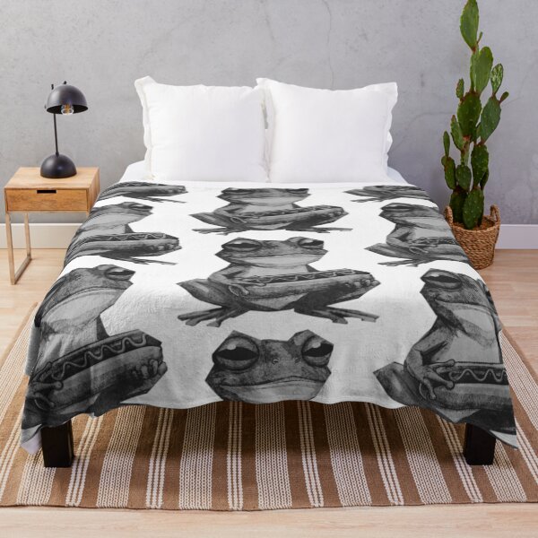 Item preview, Grumpy Frog Holding Hot Dog designed and sold by kinpirks.