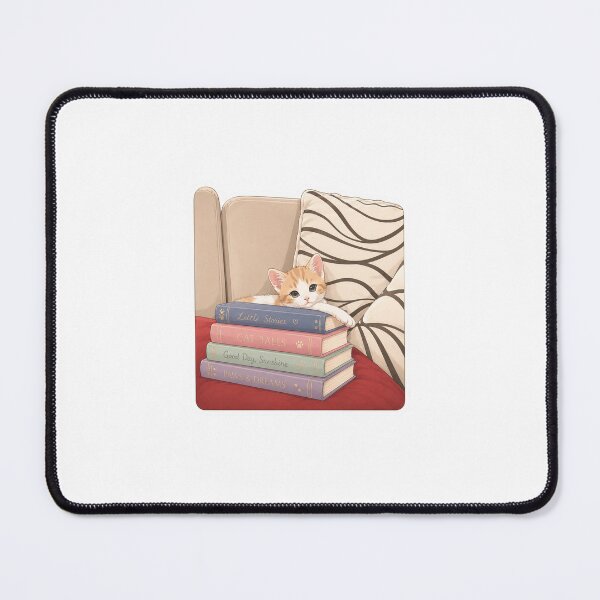 Item preview, Cozy Reading Cat Sticker | Cute Nerd designed and sold by the-cute-nerd.