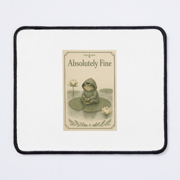Item preview, Absolutely Fine Frog Funny Vintage Poster | Dark Humor Wall Art designed and sold by VelvetWhiskers.