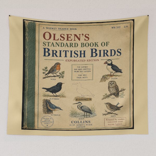Item preview, Olsen’s Standard Book of British Birds (Expurgated Edition) | Monty Python | Vintage British Library Book Parody Shirt | No Gannet Retro Tee designed and sold by DiamondSkyShirt.