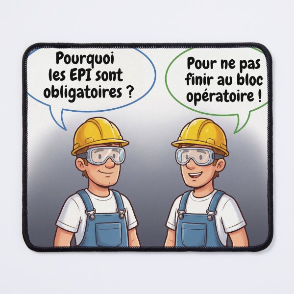 Item preview, Why is PPE mandatory? – Safety humor cartoon 3 designed and sold by WordPlayStudio.