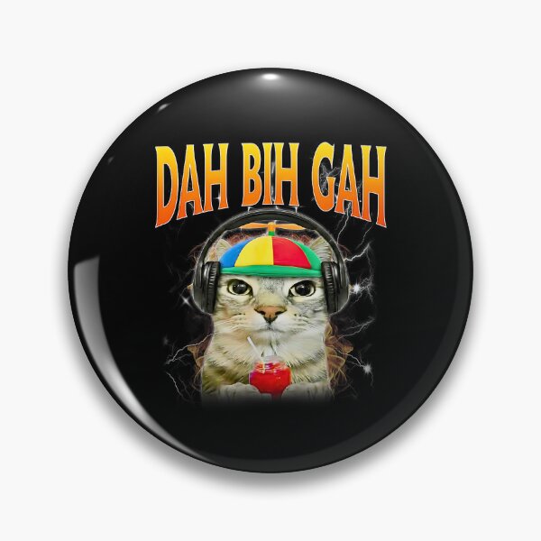 Item preview, Dah Bih Gah Funny Cat Meme with Propeller Hat and Headphones designed and sold by Methahshop.