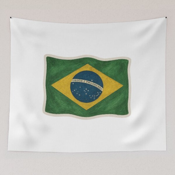 Item preview, Brazil Flag Vibrant Colors designed and sold by Lellenatavarez.