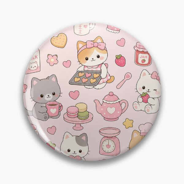 Item preview, Cute Kawaii Baking Cats Pattern designed and sold by Soft Berry Studio.