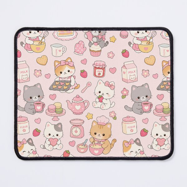 Item preview, Cute Kawaii Baking Cats Pattern designed and sold by Soft Berry Studio.