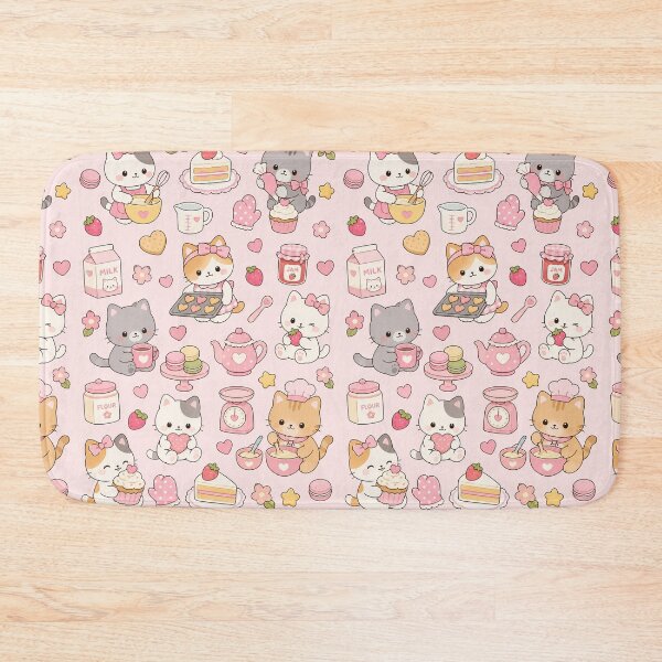 Item preview, Cute Kawaii Baking Cats Pattern designed and sold by Soft Berry Studio.