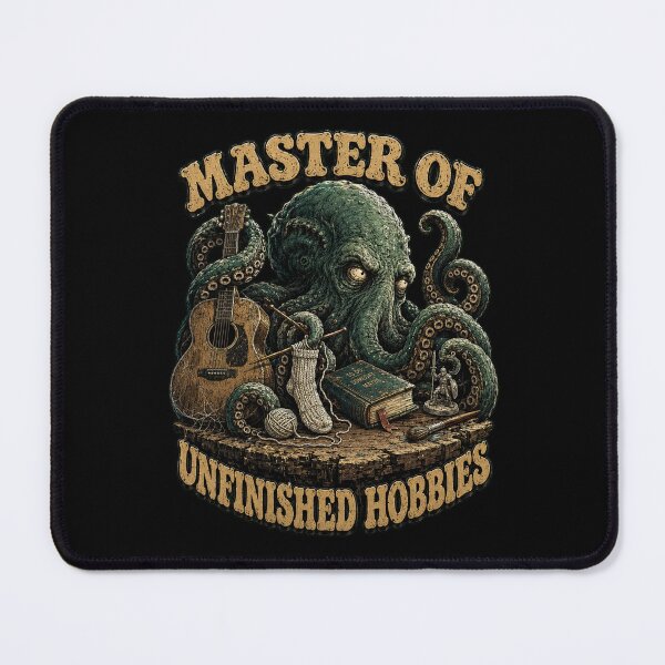 Item preview, Funny Kraken Procrastinator Unfinished Hobbies Retro Graphic Tee designed and sold by Mythic Ink Studio.