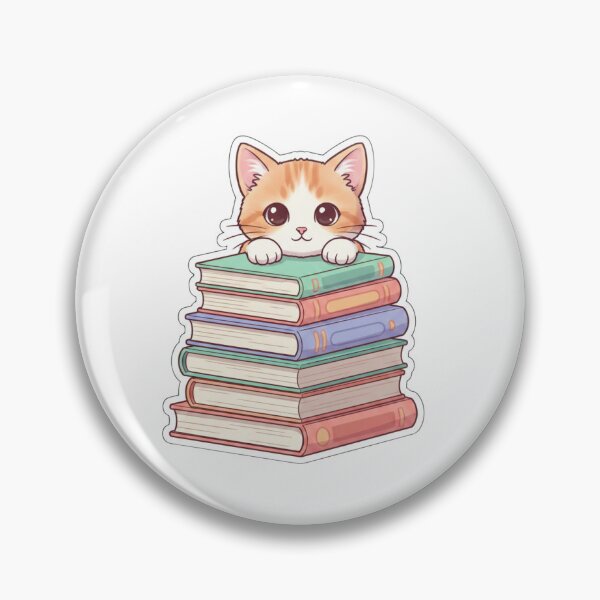 Item preview, Happy Bookish Cat Sticker | Cute Nerd designed and sold by the-cute-nerd.