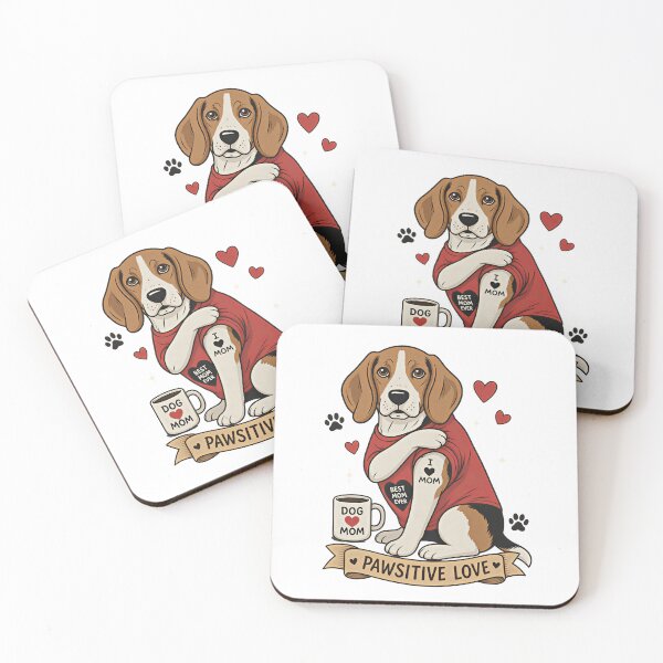 Item preview, Beagle Dog with Tattoo Illustration I Heart Mom designed and sold by Blok45.