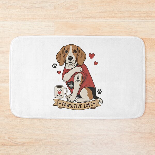 Item preview, Beagle Dog with Tattoo Illustration I Heart Mom designed and sold by Blok45.
