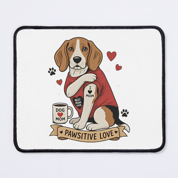 Item preview, Beagle Dog with Tattoo Illustration I Heart Mom designed and sold by Blok45.
