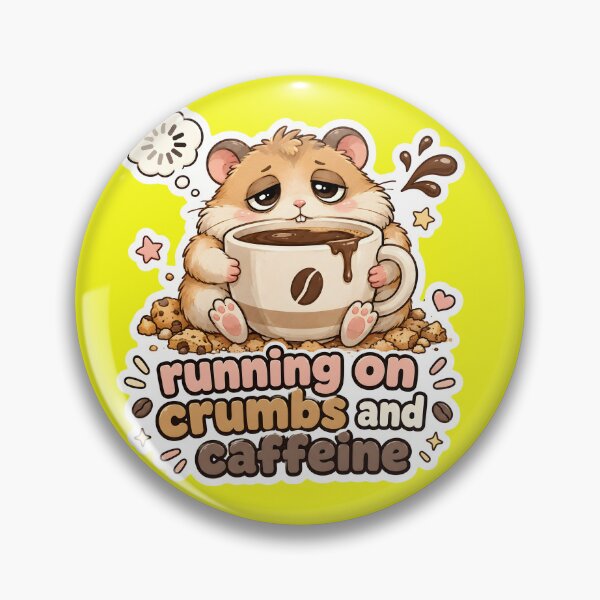 Item preview, Running on Crumbs and Caffeine Hamster designed and sold by SRY DESIGN.